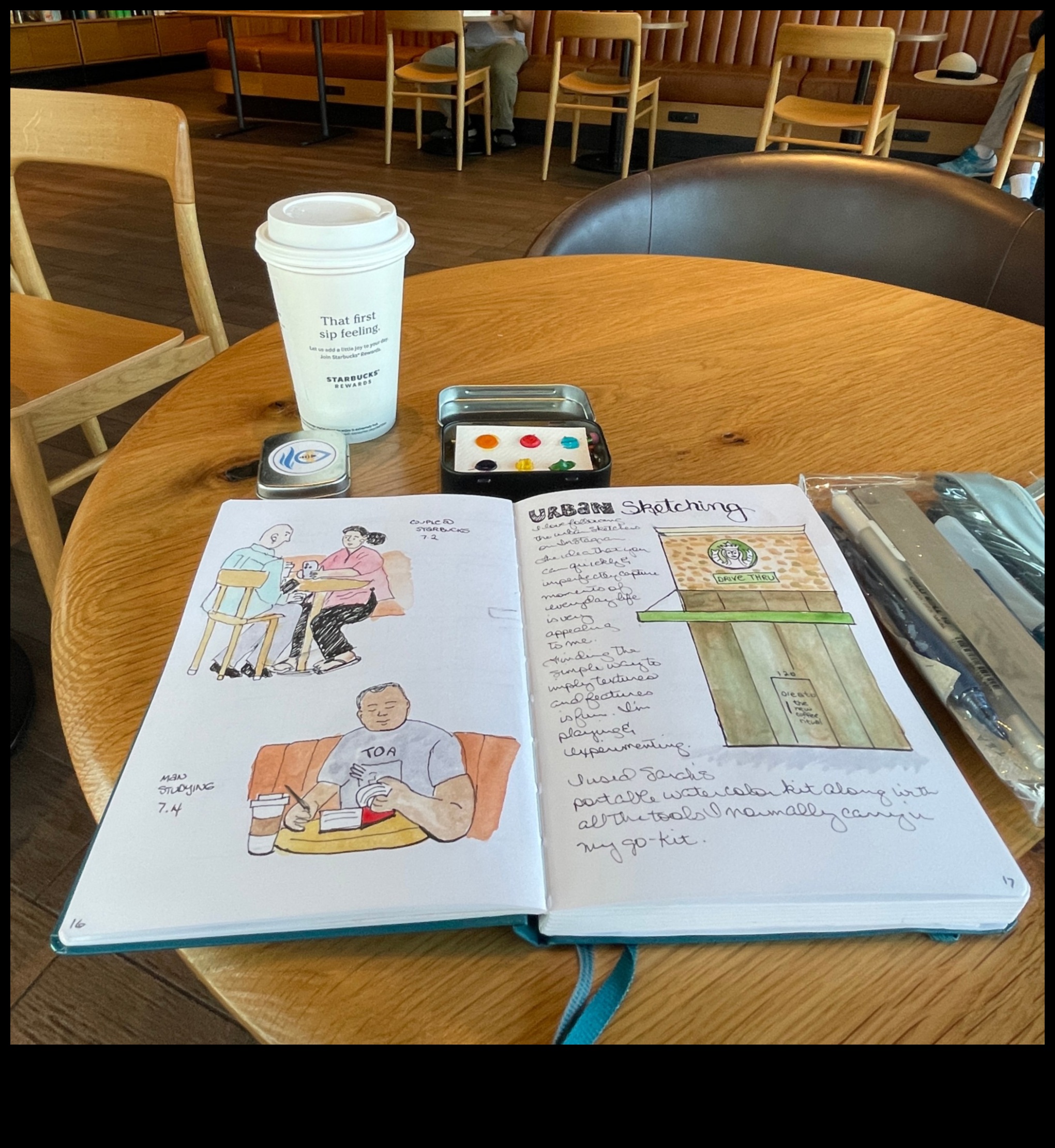 Ημερολόγιο Αστικού Σκίτσου που Τεκμηριώνει Καθημερινές Σκηνές Πόλης 5 Urban Sketching Diary: Documenting Daily Scenes City