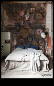 Ποιες είναι μερικές vintage βιομηχανικές ιδέες διακόσμησης υπνοδωματίου με Steampunk τόνους;